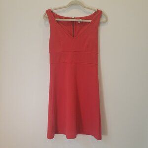 J. Crew A Line Pointe Dress V-Neck Red Sleeveless Midi Size 0
